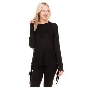 Grommet Lace Up Ribbed Top 🎁🎁SALE🎁